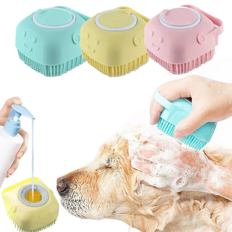 Brosse De Bain Pour Chiens Et Chats En Silicone Souple