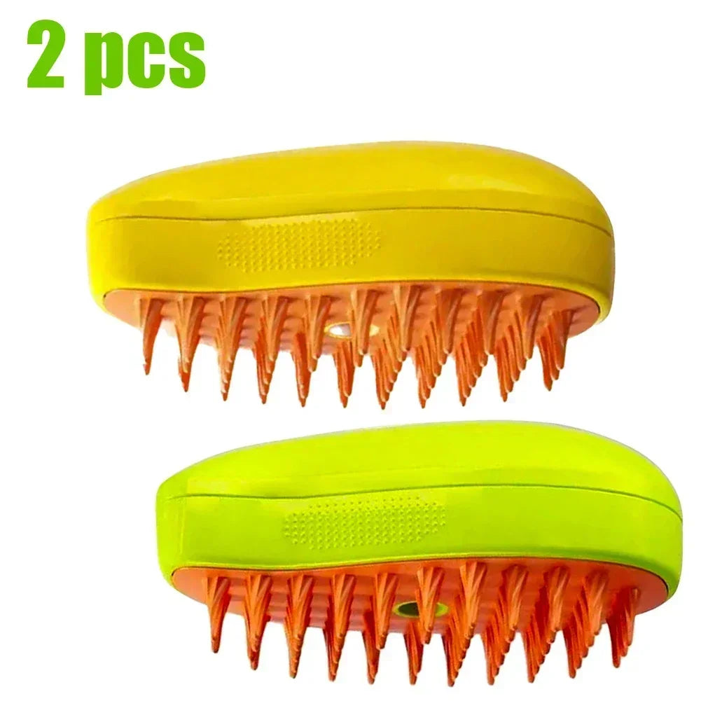 Mélangé de mangue 2 pièces Couleur Brosse De Toilettage Pour Animaux À Vapeur 3 En 1 Rechargeable