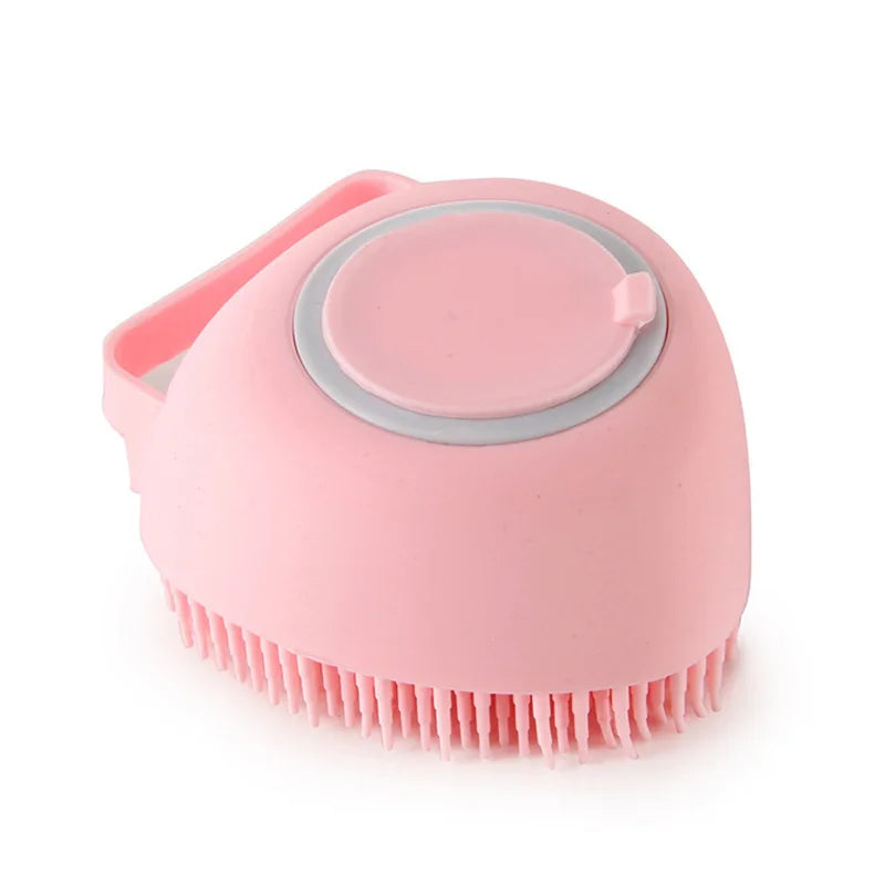 Rose en forme de cœur Couleur Brosse De Bain Pour Chiens Et Chats En Silicone Souple