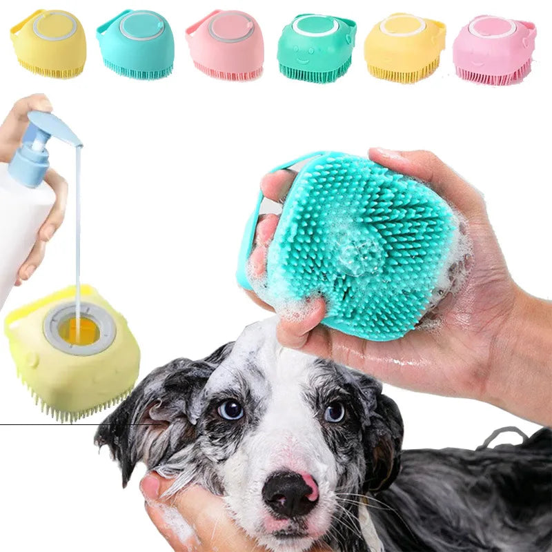 Brosse De Bain Pour Chiens Et Chats En Silicone Souple