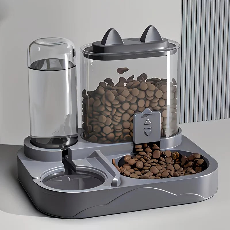 Distributeur Double Pour Animaux Avec Gamelle Séparée