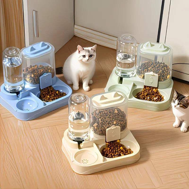 Distributeur Double Pour Animaux Avec Gamelle Séparée