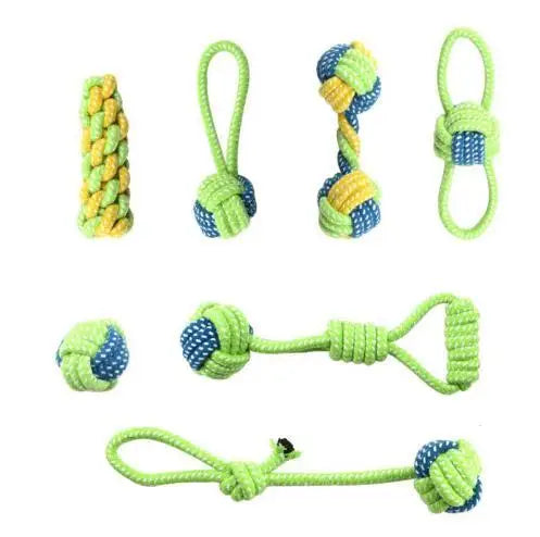C 7 pièces Couleur Jouet Corde Interactif Pour Chiens – Balle À Mâcher