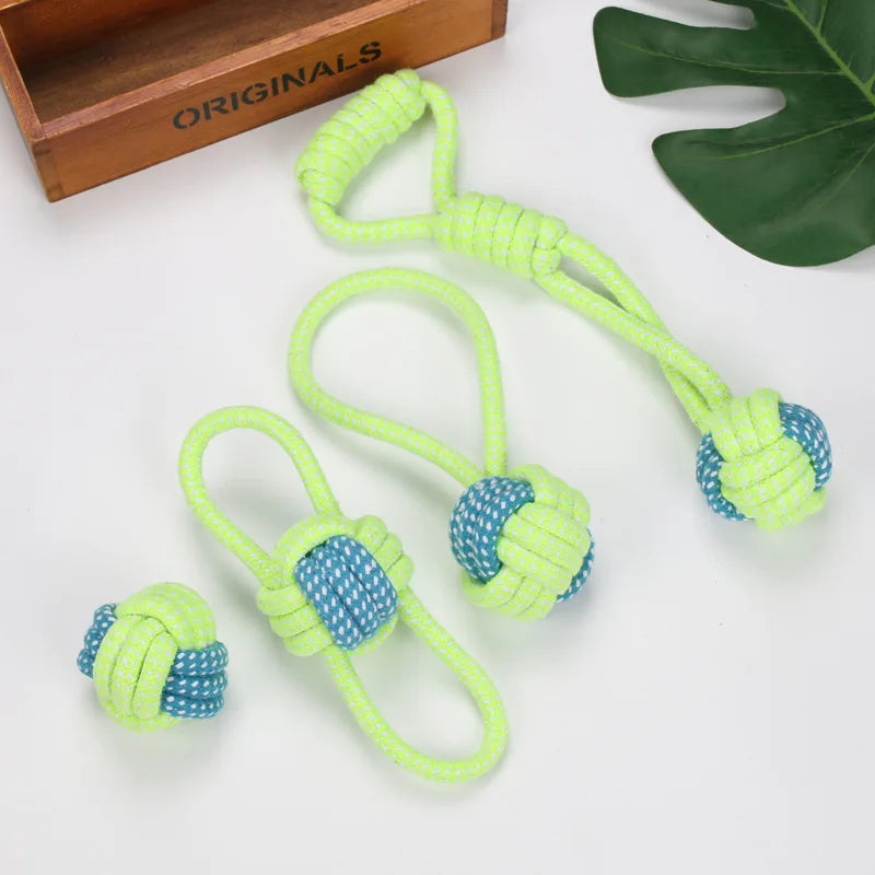 B 4 pièces Couleur Jouet Corde Interactif Pour Chiens – Balle À Mâcher