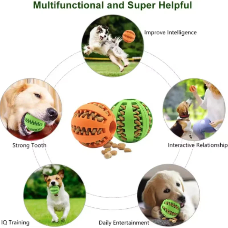Balle Interactive En Caoutchouc Pour Chiens Et Chats – Soin Dentaire
